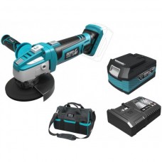 Dedra Set Polizor unghiular 125 mm cu acumulator Li-Ion 18V 5.0Ah incarcator rapid 125W si geanta de transport